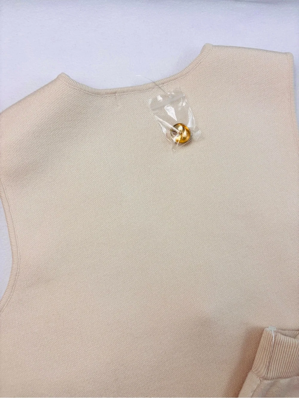 NWT Rachel Zoe Cream Rayon Blend Sleeveless Gold Button Down Mini Skirt Set (XL) - Picture 8 of 15